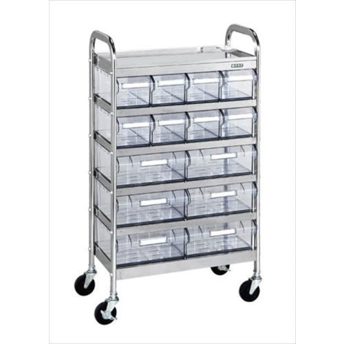 ステンレスCSワゴン透明ボックス付