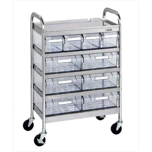 ステンレスCSワゴン透明ボックス付