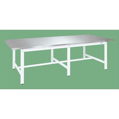 大型作業台/パールホワイトステンレスカブセ天板仕様