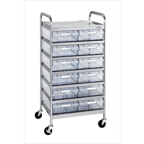 ステンレスCSワゴン透明ボックス付