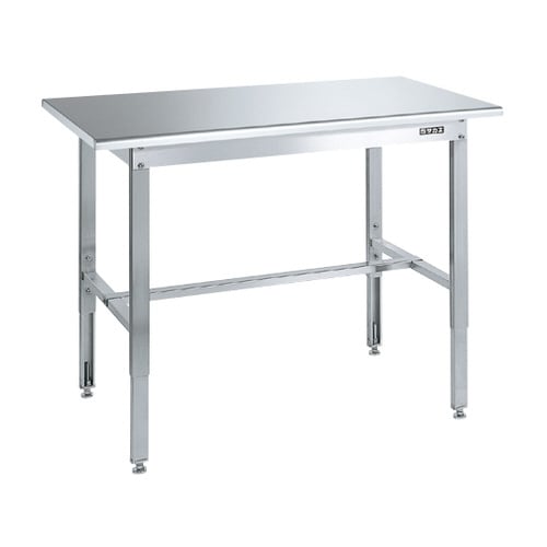 ステンレス高さ調整作業台(天板R付・SUS430)