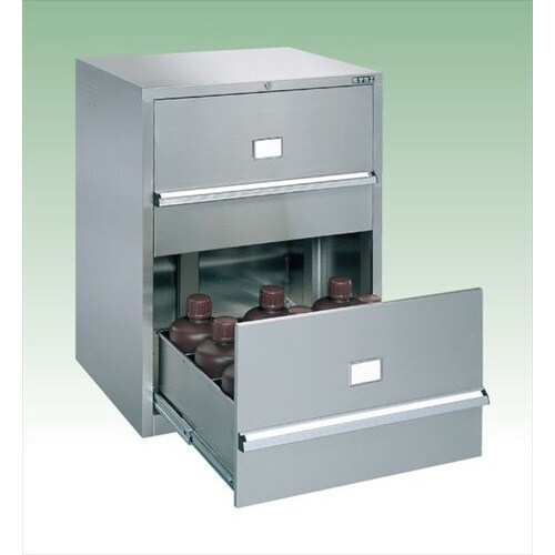 ステンレス薬品保管庫(ガロン瓶用)