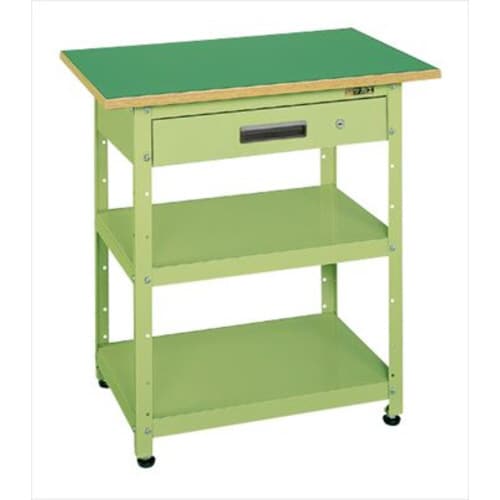 一人用作業台(軽量固定式・キャビネット付)