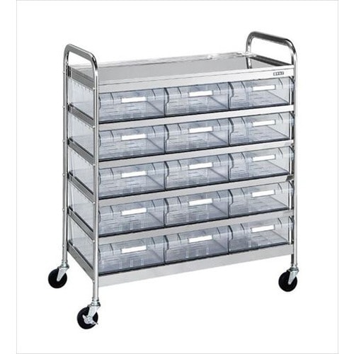 ステンレスCSワゴン透明ボックス付