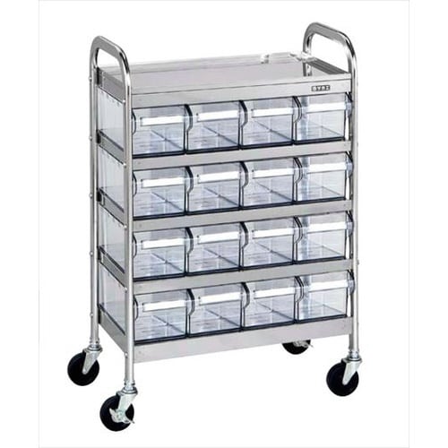 ステンレスCSワゴン透明ボックス付