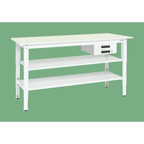 高さ調整作業台(抗菌・抗ウイルス天板・中棚中板付)