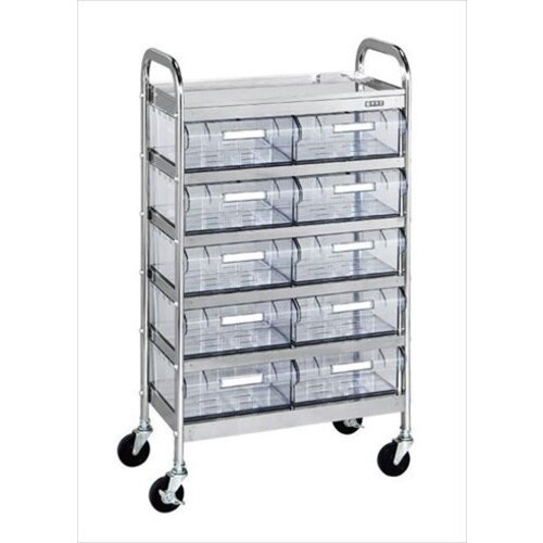 ステンレスCSワゴン透明ボックス付