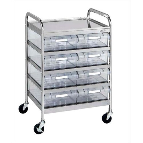 ステンレスCSワゴン透明ボックス付