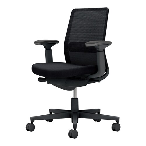 モネット背M 可動肘S無L有本体BK座BK背BKV