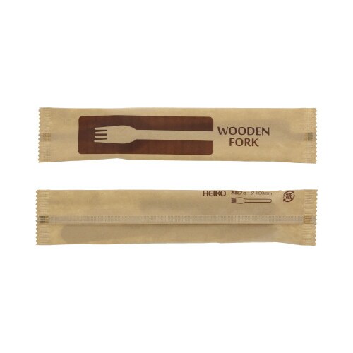 木製フォーク160mm未晒紙完封 100本入