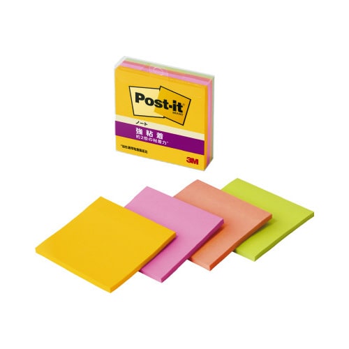 強粘着ノートマルチカラー6 75×75 4冊×5