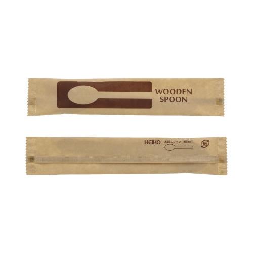 木製スプーン160mm未晒紙完封2000本入