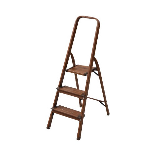 ハンドル付木目調 踏み台3段