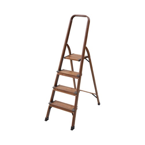 ハンドル付木目調 踏み台4段