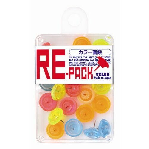 リ・パック透けるトンカラー画鋲クリア 23本 5個