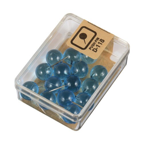 マップ画鋲 15本 クリアブルー 5個