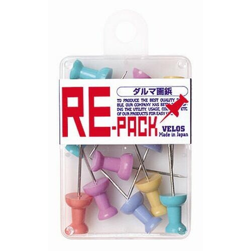 リ・パックダルマロング画鋲パステルMIX12本5個