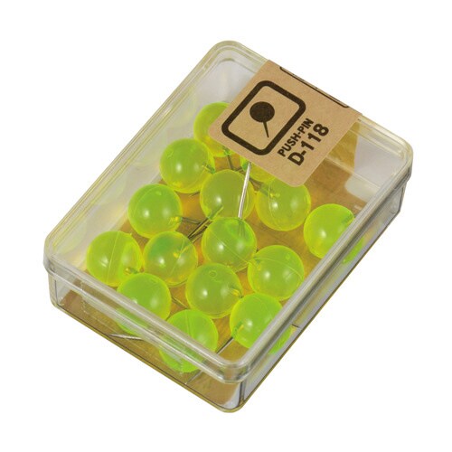 マップ画鋲 15本 クリアグリーン 5個