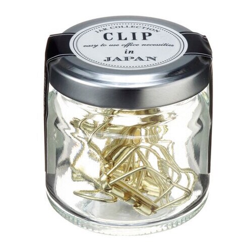 ジャーコレクション小ワイヤーWクリップ 金 20個