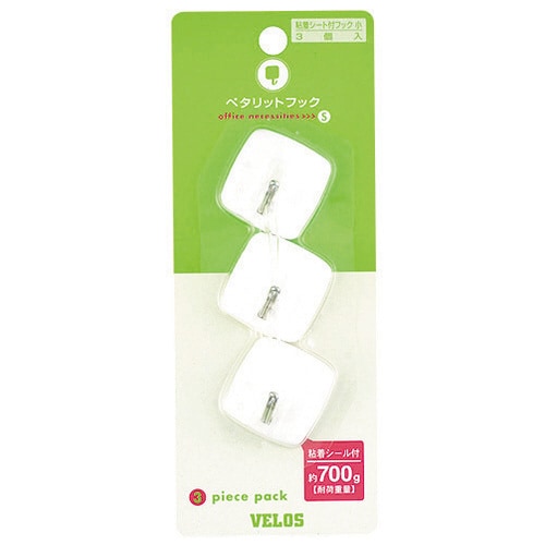 ペタリットフック 小 3コ 耐荷重 約700g5枚