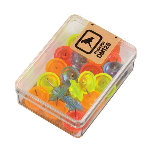 カラー画鋲 20本 クリアカラーMIX 5個