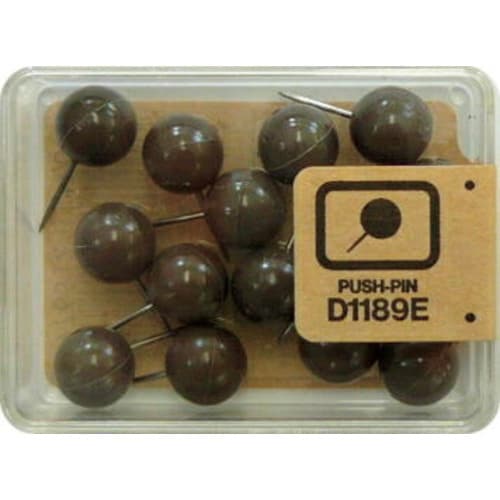 マップ画鋲 15本 アースン 濃茶 5個