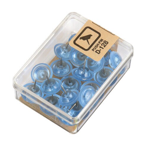 カラー画鋲 20本 クリアブルー 5個