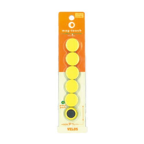 マグタッチ Φ20mm 黄 6コ 5枚