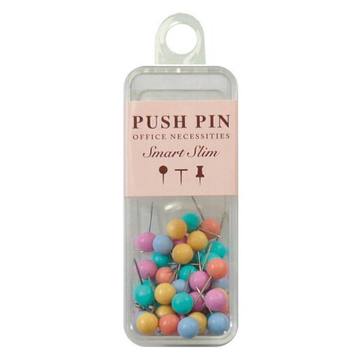 スマートスリム豆マップ画鋲 パステルMIX 5個