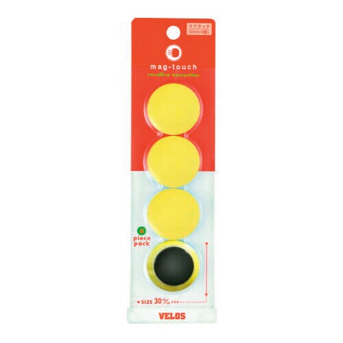 マグタッチ Φ30mm 黄 4コ 5枚