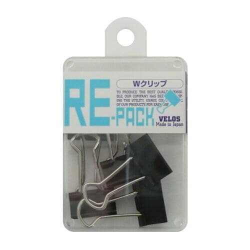 リ・パック 小 Wクリップ ブラック 6コ 5個