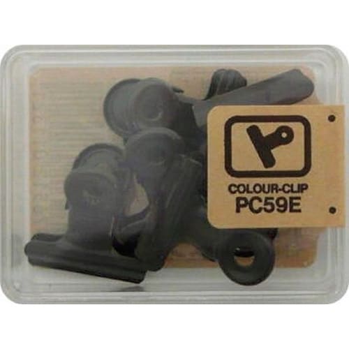 豆 カラー目玉クリップ 5コ 濃茶 5個