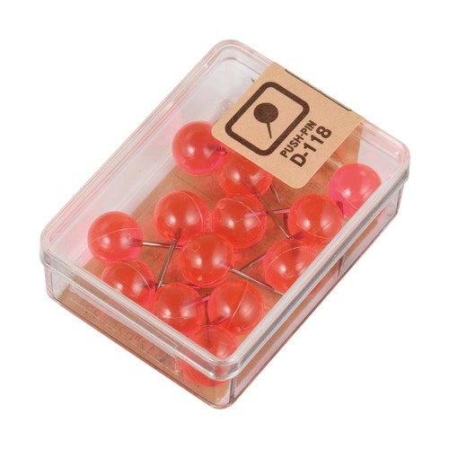 マップ画鋲 15本 クリアピンク 5個