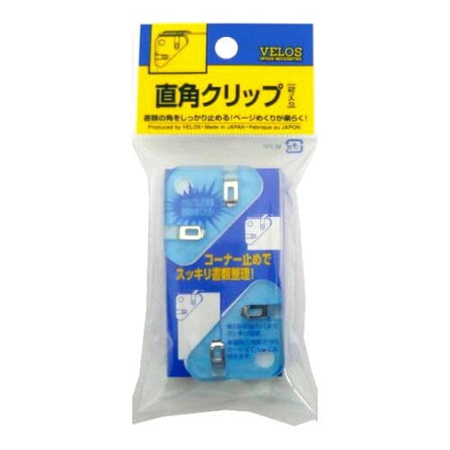 直角クリップ 2コ入 クリアブル− 5枚
