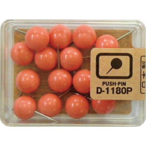 マップ画鋲 15本 パステル うすピンク 5個