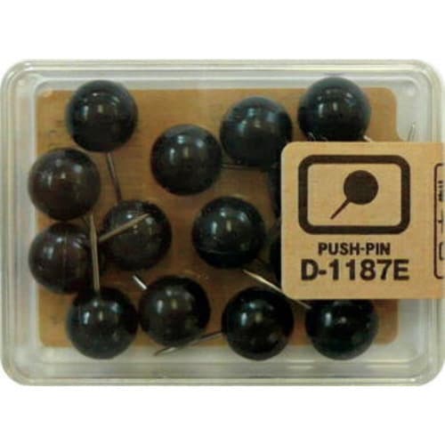 マップ画鋲 15本 アースン 黒 5個