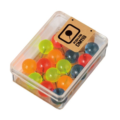 マップ画鋲 15本 クリアカラーMIX 5個