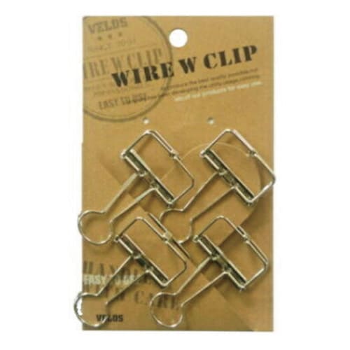 大 ワイヤーWクリップ 4個入 シルバー 5枚