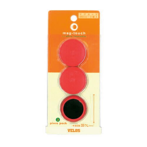 マグタッチ Φ35mm 赤 3コ 5枚