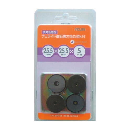 磁石異方性丸型K付Ф25.5x5mm4コ 5個
