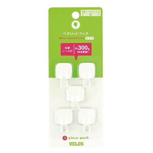 ペタリットフック 豆 5コ 耐荷重 約300g5枚