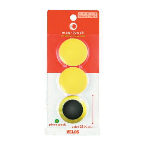 マグタッチ Φ35mm 黄 3コ 5枚