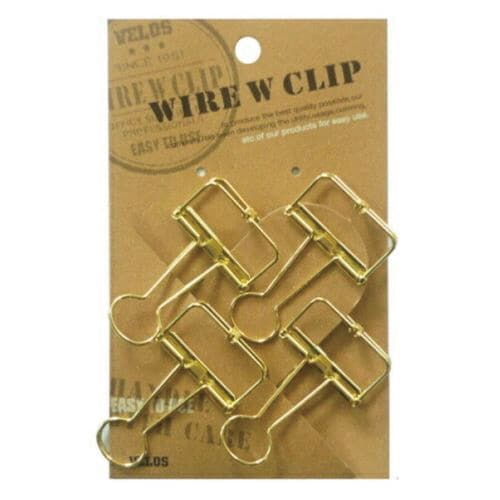大 ワイヤーWクリップ 4個入 ゴールド 5枚