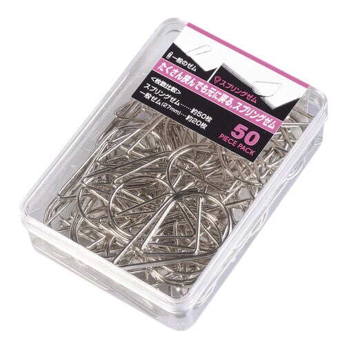 スプリングゼムクリップ シルバー 50本 5個