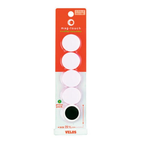 マグタッチ Φ25mm 白 5コ 5枚
