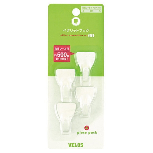 ペタリットフック小小 4コ 耐荷重約500g 5枚