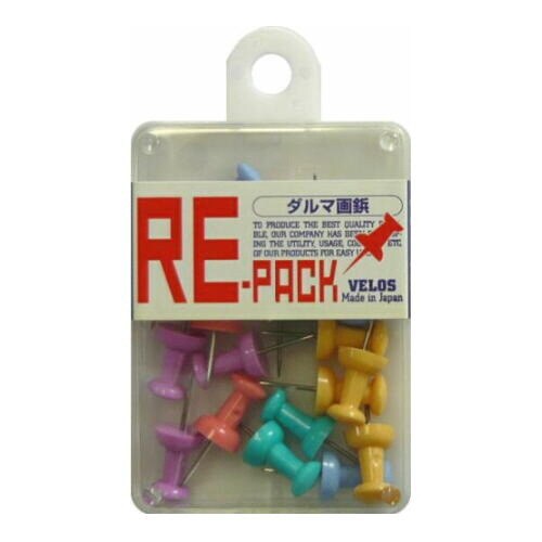 リ・パック ダルマ画鋲 パステルMIX 18本5個