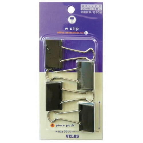 大 Wクリップ ブラック 4コ 5枚