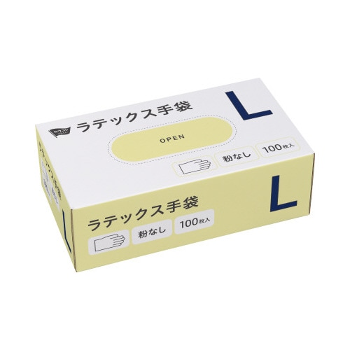 ラテックス手袋 粉無 Lサイズ 100枚×5