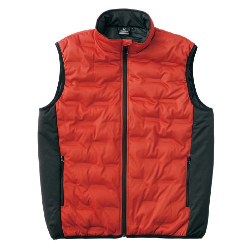 圧着ニット中綿ベスト レッド 3L